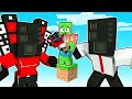 One Block SKYBLOCK with SPEAKER WOMAN FAMILY in Minecraft!