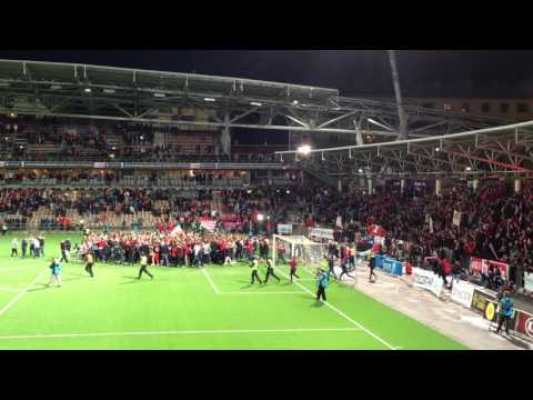 Stadin Derby 30.9.2016: HIFK fans celebrating the win