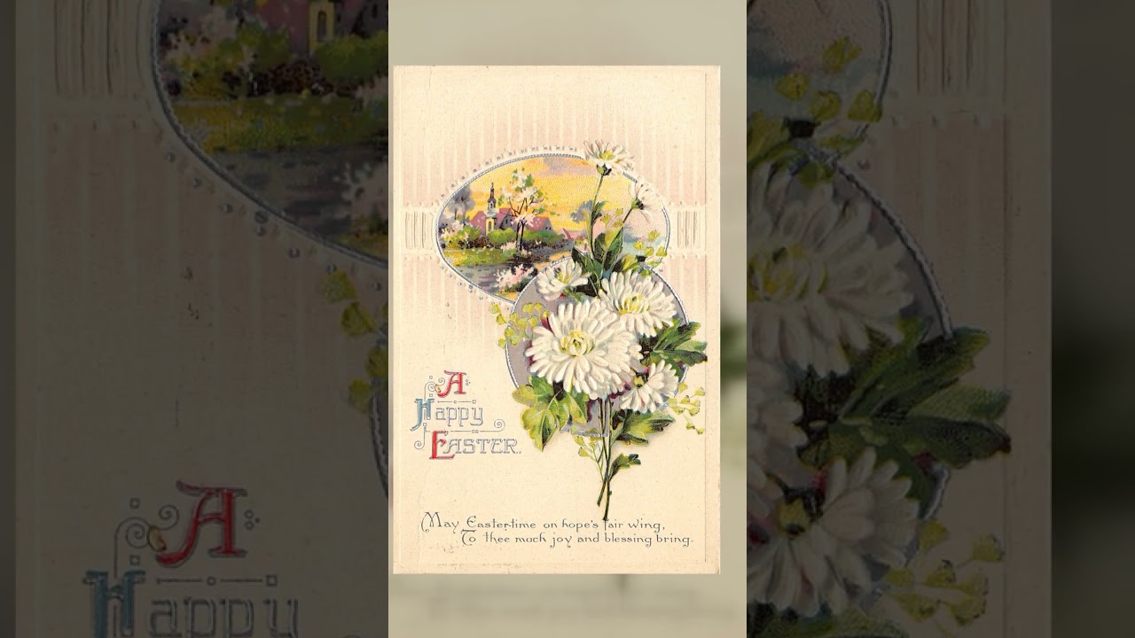 International Art Publishing Co. Easter Postcard, Church Scene, 1910s Video