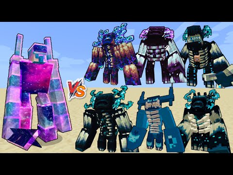 Galaxy Iron Golem vs All Wardens - Galaxy Iron Golem vs Warden Evolution