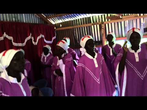 Okuny Omod at Ruiru church of Anywaa Sunday service.