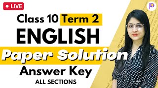 Class 10 Term 2 FULL ENGLISH Paper Solution | All Sections