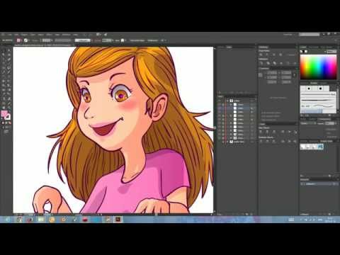 [Time lapse] Cartoon illustration in Adobe Illustrator from Start to Finish