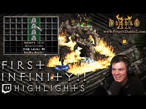 Rolling my FIRST Infinity !!!  Twitch Highlight - Project Diablo 2 - Fire Trapsin upgrade