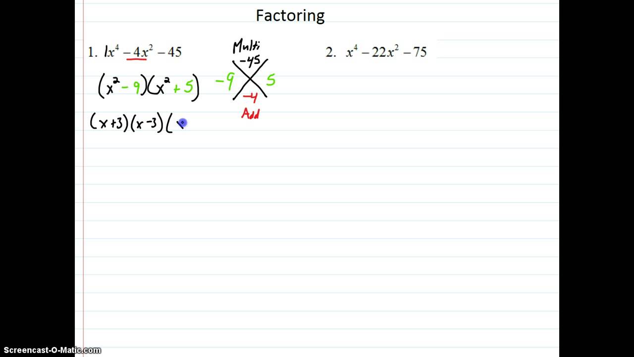 Algebra II Unit 4 Review #1 and #2