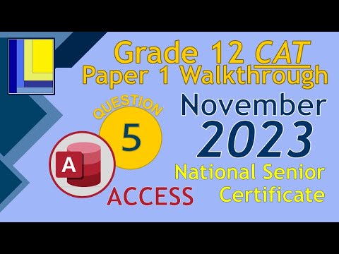Computer Applications Technology | Grade 12 | Paper 1 November 2023 | Q5 - Access Database