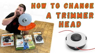 How to Easily Change a Strimmer Head & Blade - Brushcutter - 2 Stroke - Trimmer - Weed Wacker STIHL