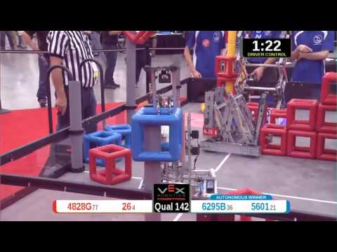 2015 VRC Arts Q142 - 4828G 26 vs 6295B 5601 - 71 to 69 - VEX Worlds 2015 - Arts Division