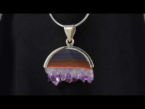 Amethyst Agate Pendant in Sterling Silver