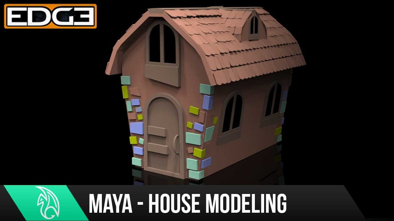 3D Modeling of a house for cartoon in Maya tutorial by 3D Bunch - video 3