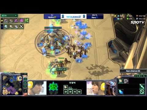 [0610] Hydra(CJ) vs. Hero(EG-TL) ZvP 6SET Naro Station SE  -Starcraft2,esportstv,SPL
