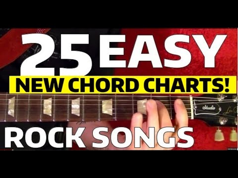 25 Easy Rock Songs For Beginners Guitar Lesson With CHORD CHARTS Video