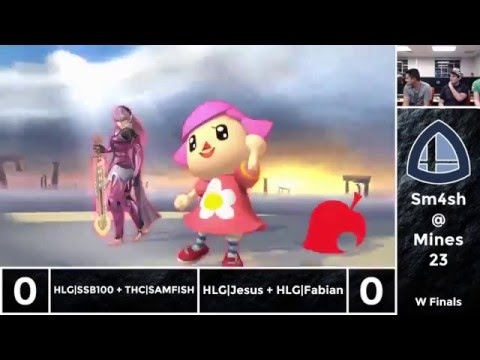 Sm4sh@Mines 23 - HLG|SSB100 + THC|SAMFISH Vs. HLG|Jesus + HLG|Fabian - Doubles Winners Finals