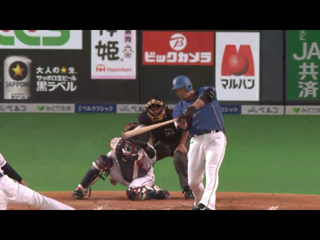 【6回裏】主砲の一打で逆転に成功!! ファイターズ・中田の2点タイムリー2ベースヒット!! 2018/9/17 F-Bs