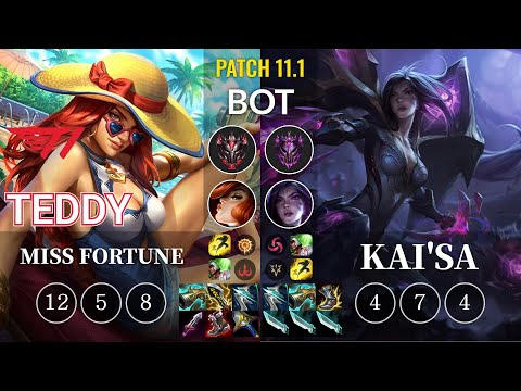 T1 Teddy Miss Fortune vs Kai'Sa Bot - KR Patch 11.1
