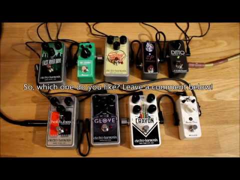 Overdrive and Booster Pedal Shootout (8 Pedals!)(HD)