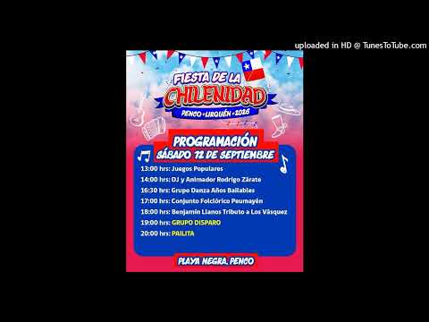Recordatorio. Aviso FIESTA DE LA CHILENIDAD Penco 2026