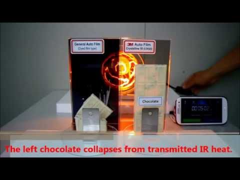 3M Window Film - Heat rejection performance demo with white Chocolate