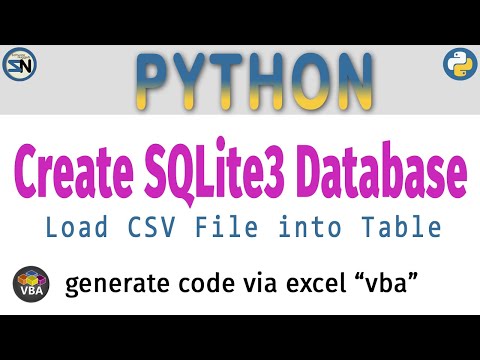 Create Python Sqlite3 Database And Load Csv File Into Table All Done With A Code Generator