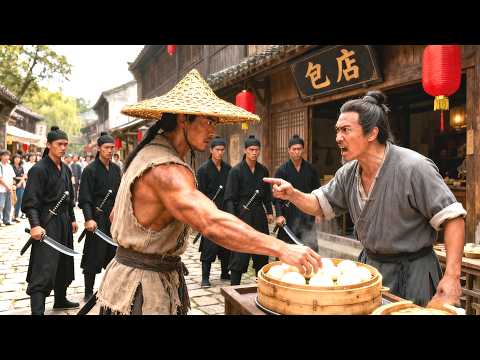 The messy beggar bullied for food is a hidden Kung Fu Master! He crushes the thugs in one punch!