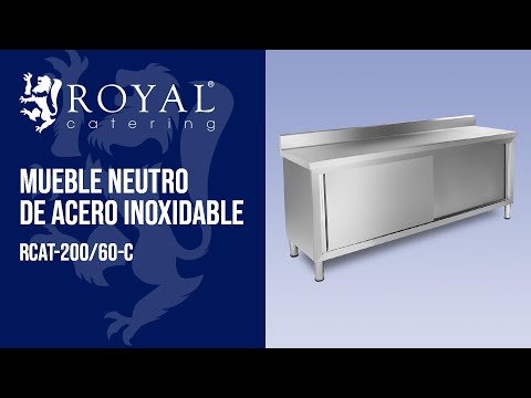 vídeo - Mueble neutro de acero inoxidable - ECO - 200 x 60 cm - 160 kg - antisalpique - Royal Catering