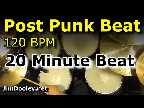 20 Minute Backing Track - Post Punk Drum Beat 120 BPM