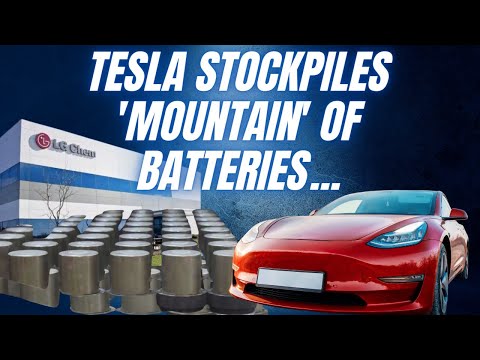 Tesla is stockpiling huge amounts of batteries in America...