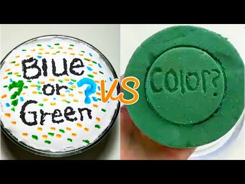 FLORAL FOAM VS ICEBERG SLIME GUESS WHAT COLOUR MOST SATISFYING VIDEO ASMR