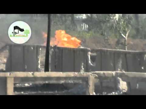 استهداف لواء العدالة لدبابة وتدميرها في بلدة المليحة في ريف دمشق