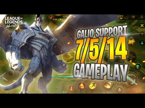 GALIO SUPPORT GAMEPLAY HIGHLIGHTS | LEAGUE OF LEGENDS WILD RIFT