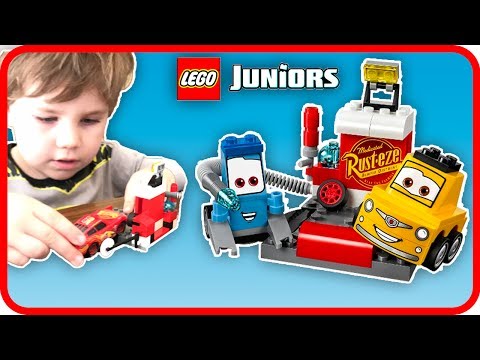 Kids Toy Review: LEGO Juniors Cars 3 Set Guido and Luigi's Pit Stop - Ryan's Playroom