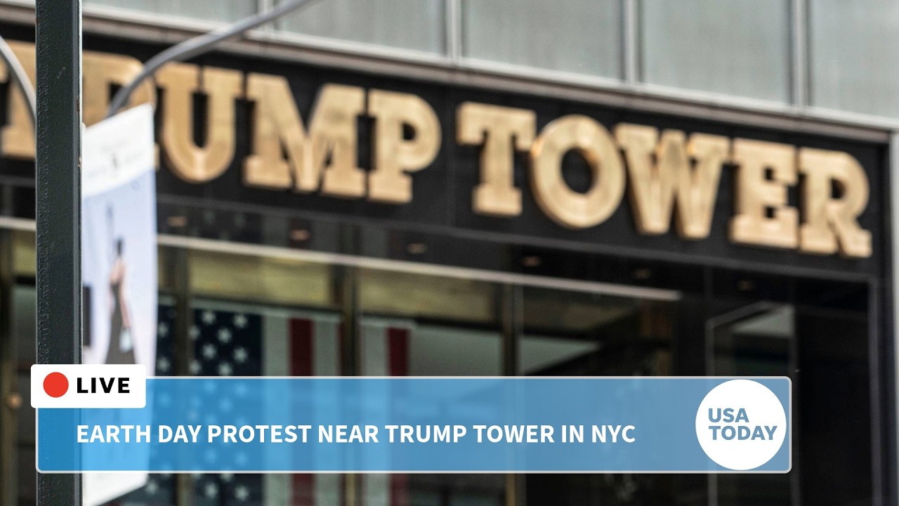 Live: Protest outside Trump Tower shows climate activists demonstrate at 'Earth Day Uprising' event