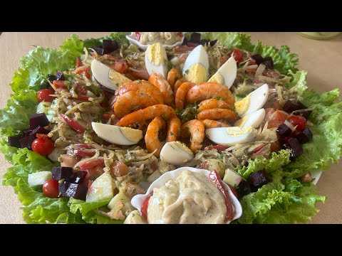 Salade ordinaire avec sauce crevettes 🍤 darra dou dess
