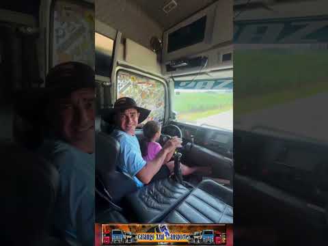 PÉ DE FERRO ENSINANDO A FILHA A CORTAR GIRO  #caminhao_chipado #pédeferro #cortandogiro