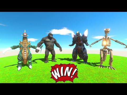 Space Godzilla; Godzilla Skeleton VS King Kong And Gigan 197x - Animal Revolt Battle Simulator