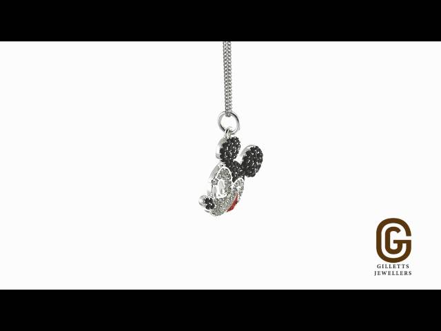 Vídeo relacionado con Disney Collar con colgante de piedra natal de cristal de Minnie Mouse, chapado en plata, 40+5 cm