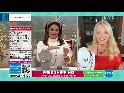 Connie Craig Carroll Jewelry Greta Gemstone Butterfly Dr...