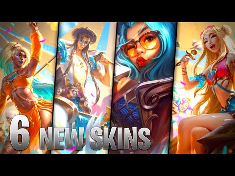 6 NEW OCEAN SONG SKINS - Yone Nidalee Zeri Ashe Seraphine - League of Legends