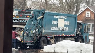 Town of Brookhaven CCC Heil Garbage Truck B12 Picking Up Trash on a Rainy Thursday 