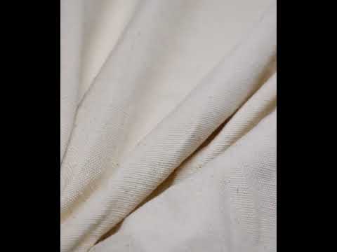 White Handspun & Handwoven 290 GSM Khadi Fabric - Bleached & Dyeable — video