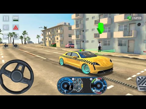 Porsche TayCan Turbo | Taxi Sim 2022 Evolution Miami City Android Gameplay Driving Car