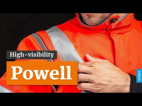 Sioen 'Powell' : Hi-vis rain jacket with detachable softshell jacket