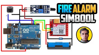 Download the video "GSM Based Fire Alarm System | Flame Sensor Arduino SIM800L"