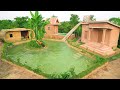 Survival Girl Building A Beautiful Village House Pools for Billionaire Relaxing Spend 365 Days 1M$