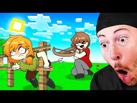 Reacting to The Adventure of Alex and Steve Minecraft Animations! (Funny)