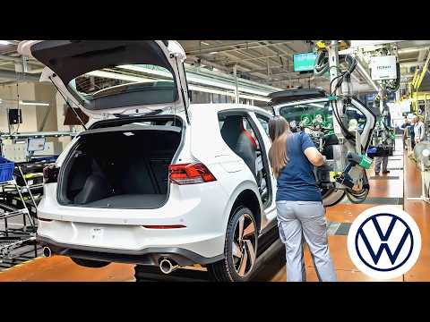 This is how the Golf 8 is made in Volkswagen factory Wolfsburg, Germany