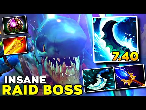 Slark Free Farming Radiance + Eye of Skadi 7.40 Ability RAID BOSS Insane - Dota 2