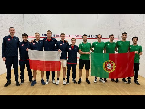 Poland vs Portugal -  ESF European Team Division 1 & 2 Squash Championships 2023  (Helsinki)