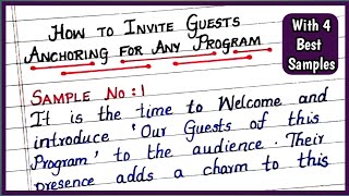 Guest Inviting/Welcoming Anchoring Script for Any Program | Guest Inviting on Dias Anchoring