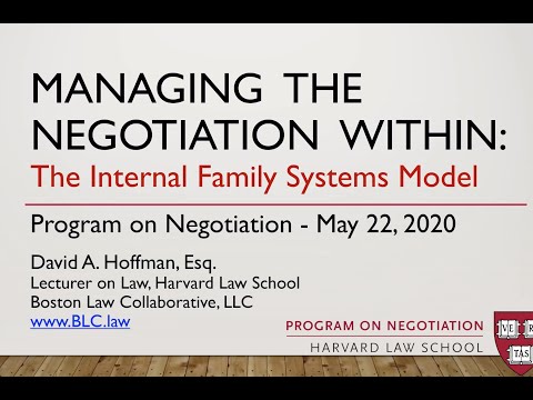 Managing the Negotiation Within:The Internal Family Systems Model